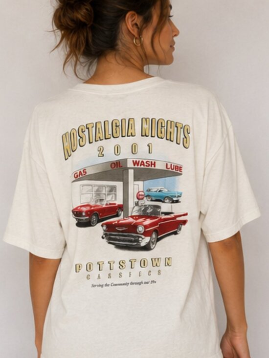 Anvil Tops - Anvil White Nostalgia Nights Graphic Tee